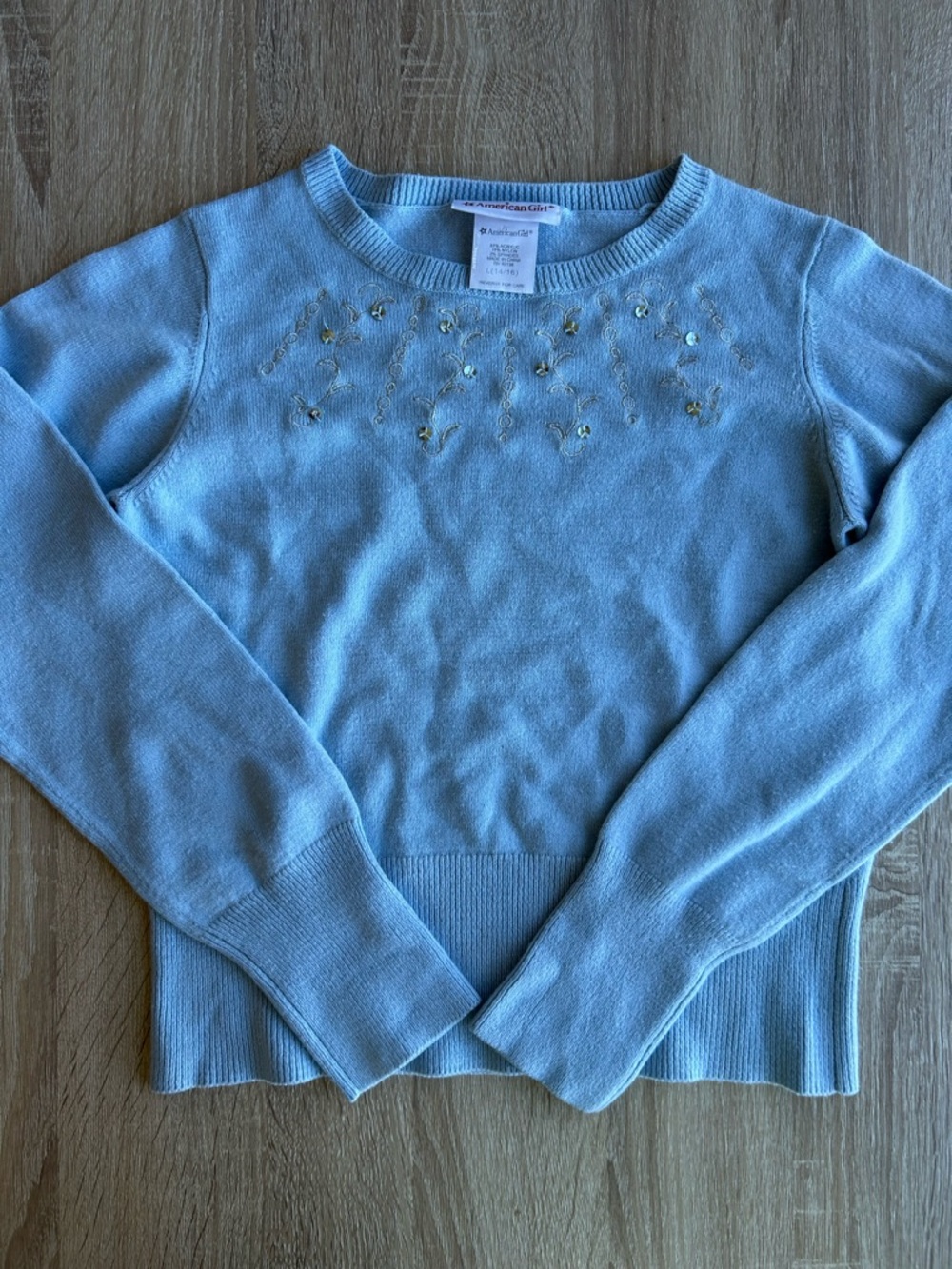 Light Blue Embellished Crewneck Sweater - American Girl 14